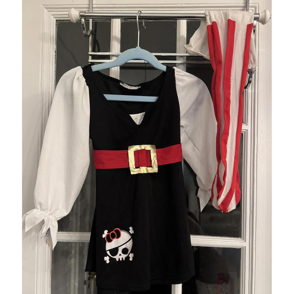 Girls Pirate Costume Dress with Striped Leggings Size 4T